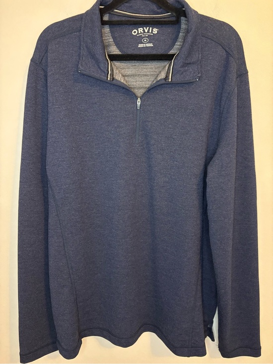 Orvis Other - Orvis Blue Heather Quarter Zip Pullover Sweater Men’s Medium